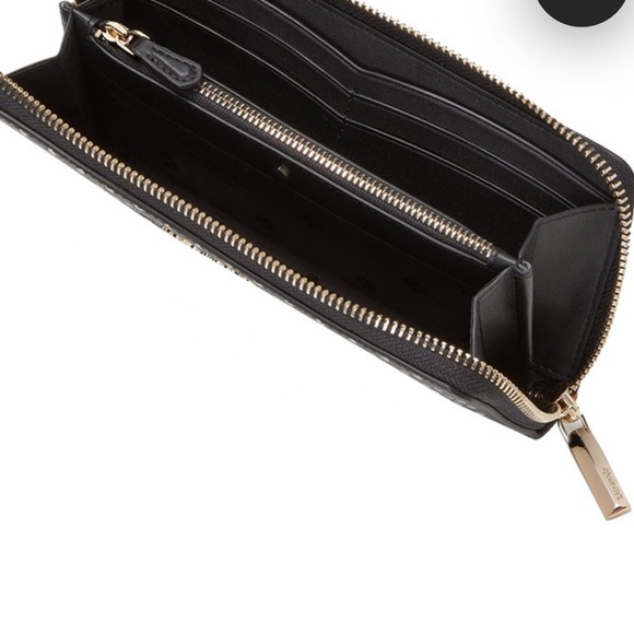 Kate Spade Spencer Metallic Dot Slim Continental Wallet in Black Multi k4546 - Picture 5 of 16